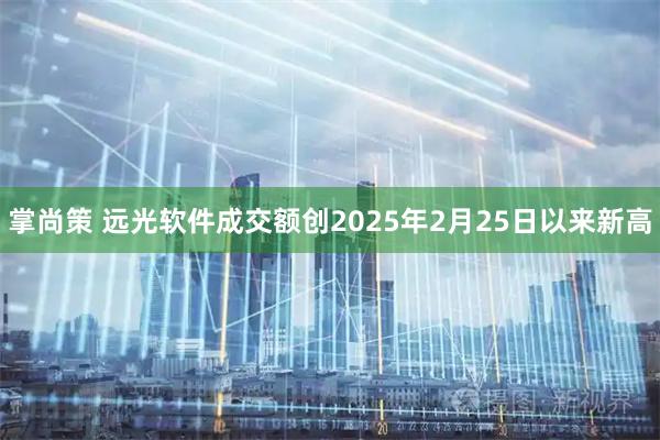 掌尚策 远光软件成交额创2025年2月25日以来新高