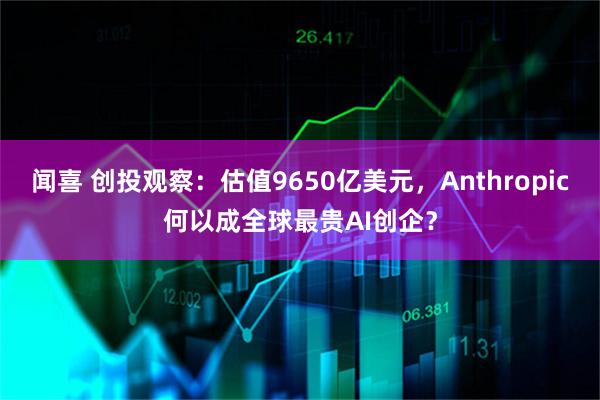 闻喜 创投观察：估值9650亿美元，Anthropic何以成全球最贵AI创企？