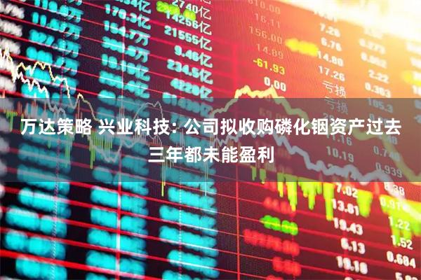 万达策略 兴业科技: 公司拟收购磷化铟资产过去三年都未能盈利