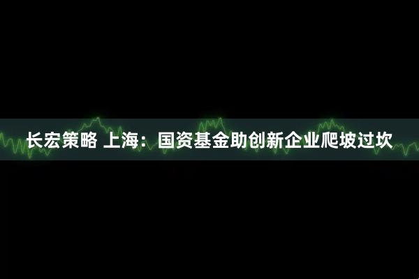 长宏策略 上海：国资基金助创新企业爬坡过坎